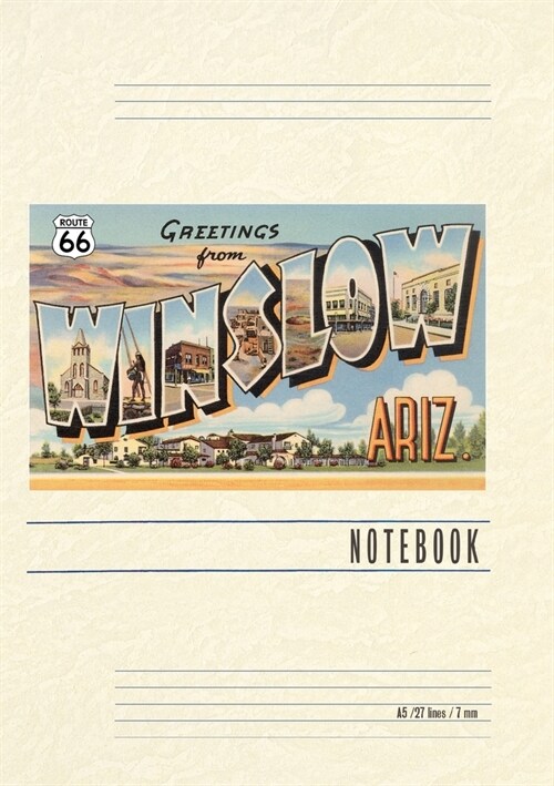 Vintage Lined Notebook Greetings from Winslow (Paperback)