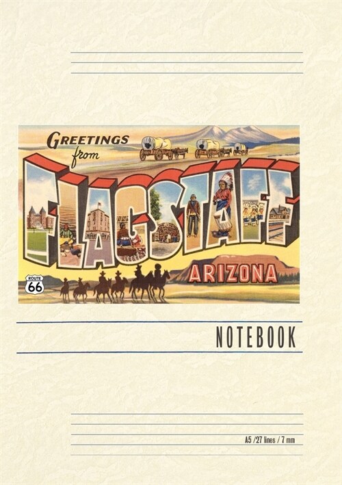 Vintage Lined Notebook Greetings from Flagstaff (Paperback)