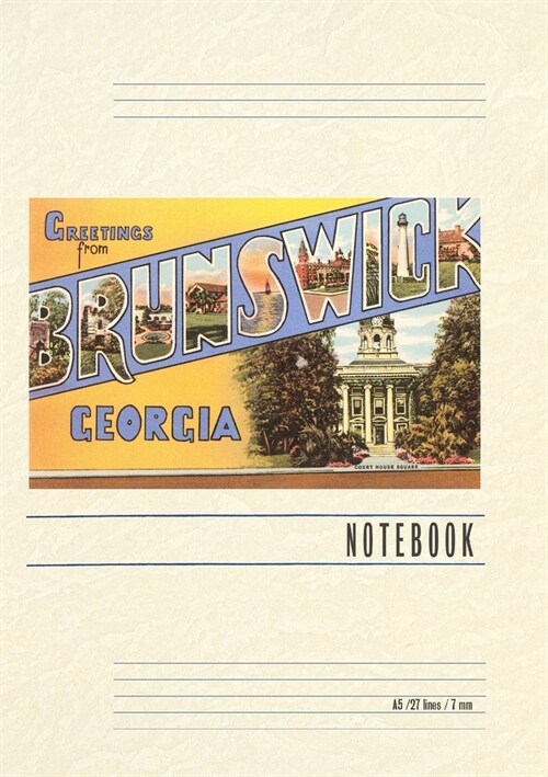 Vintage Lined Notebook Greetings from Brunswick (Paperback)