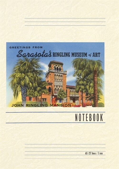 Vintage Lined Notebook Greetings from Sarasota Museum (Paperback)