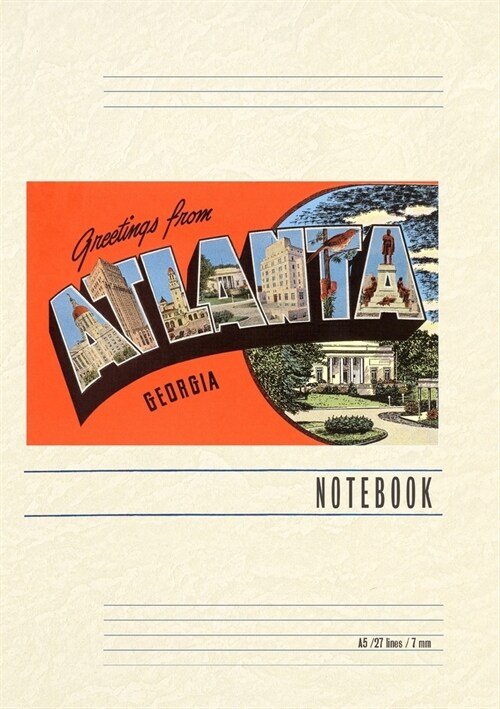 Vintage Lined Notebook Greetings from Atlanta (Paperback)