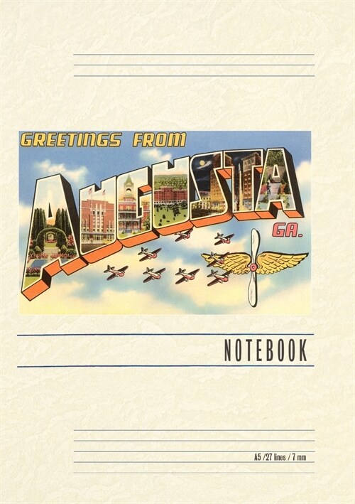 Vintage Lined Notebook Greetings from Augusta (Paperback)