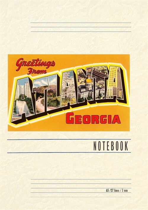 Vintage Lined Notebook Greetings from Atlanta (Paperback)