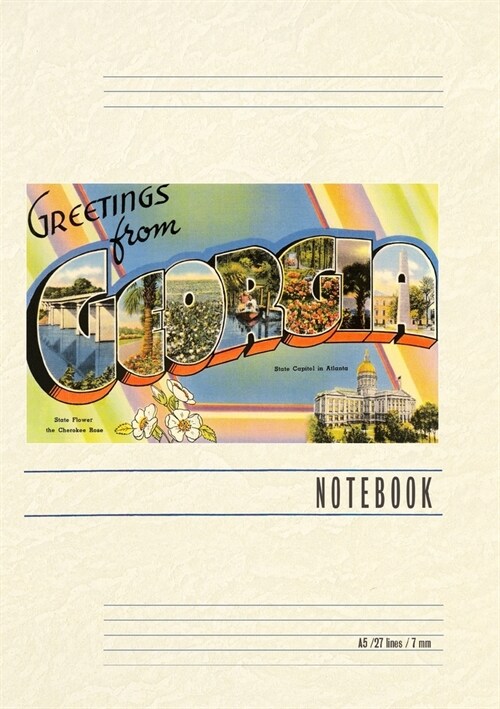 Vintage Lined Notebook Greetings from Georgia (Paperback)