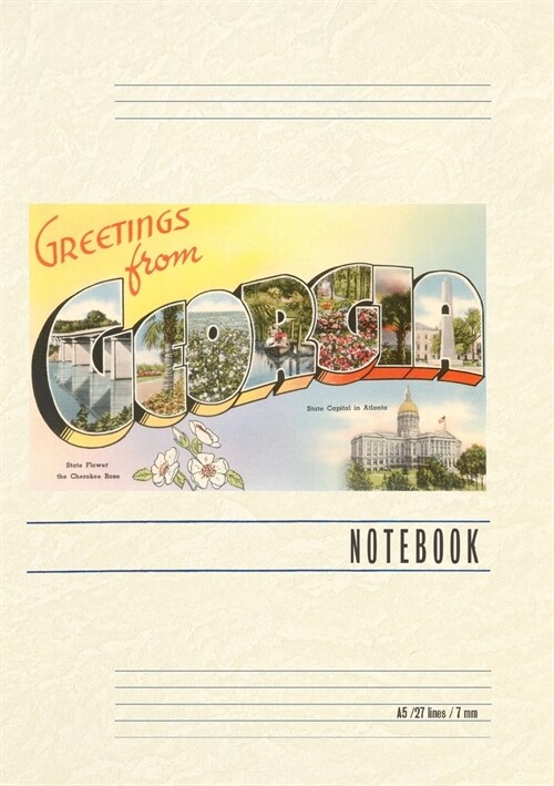 Vintage Lined Notebook Greetings from Georgia (Paperback)
