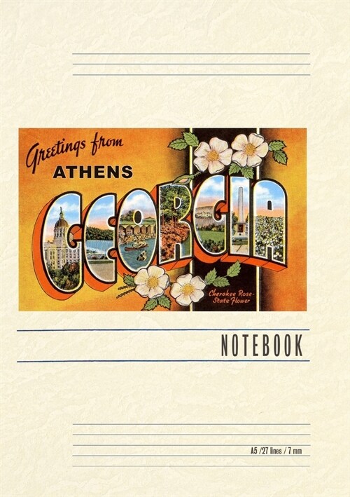 Vintage Lined Notebook Greetings from Athens (Paperback)