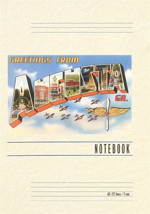 Vintage Lined Notebook Greetings from Augusta (Paperback)