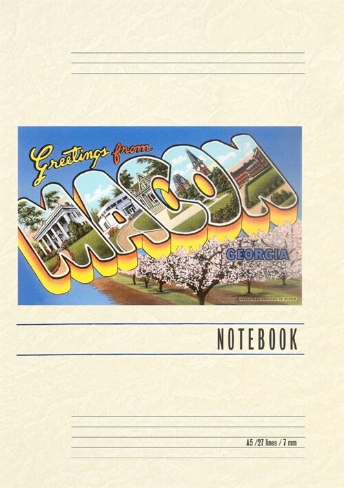 Vintage Lined Notebook Greetings from Macon (Paperback)