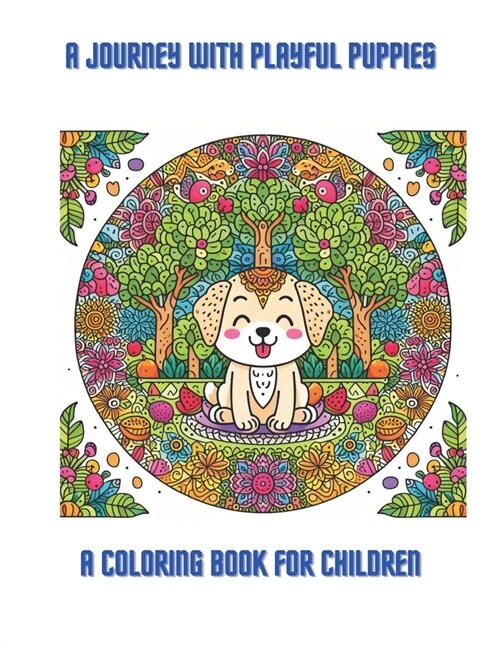 A Journey with Playful Puppies, A Coloring Book for Children: Magical Mandalas: Fun with Dogs and Nature (Paperback)