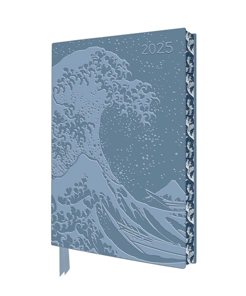 Katsushika Hokusai: The Great Wave 2025 Artisan Art Vegan Leather Diary Planner - Page to View with Notes (Diary or journal)