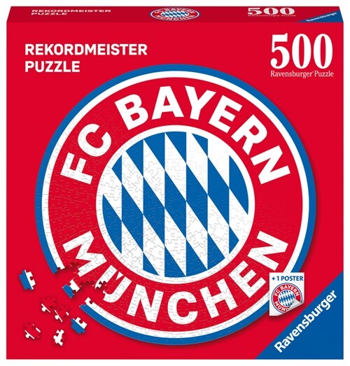 Ravensburger Puzzle 17452 - FC Bayern Logo - 500 Teile FC Bayern Munchen Rundpuzzle fur Erwachsene und Kinder ab 14 Jahren (Game)