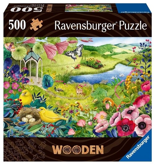 Ravensburger Puzzle 17513 - Wilder Garten - 500 Teile Holzpuzzle mit stabilen, individuellen Puzzleteilen und 40 kleinen Holzfiguren (Whimsies), fur K (Game)