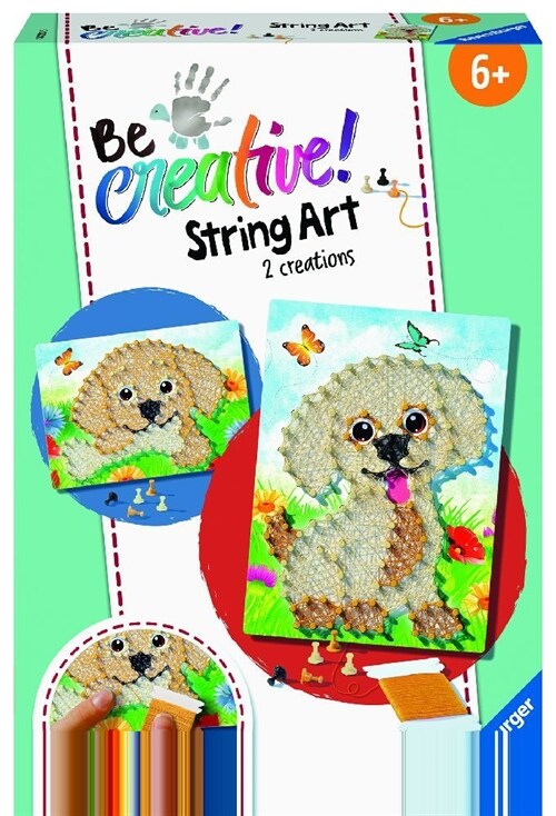 Ravensburger 18243 String Art Dogs - Kreative Fadenbilder mit sußen Welpen, fur Kinder ab 6 Jahren (Game)