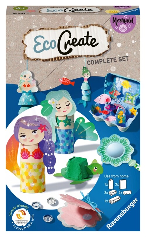 Ravensburger 18447 EcoCreate 18447-Sparkle with The Mermaid - DIY Bastelset fur Kinder ab 6 Jahren (Game)