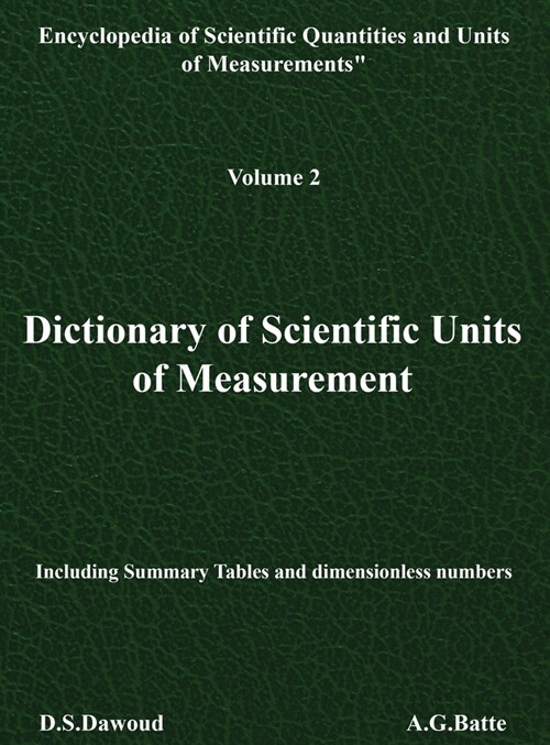 Dictionary of Scientific Units of Measurement - Volume II (Hardcover)