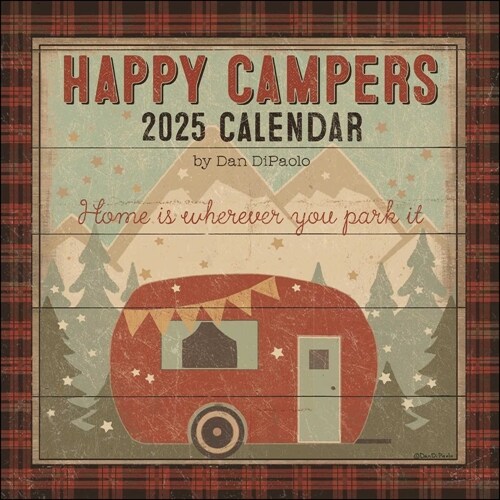 Happy Campers 2025 Wall Calendar (Wall)