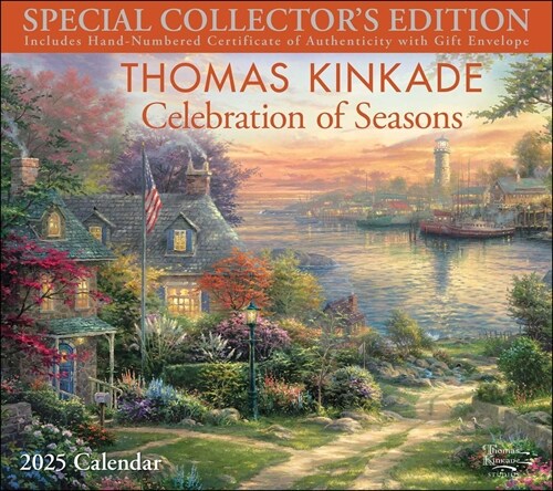 Thomas Kinkade Special Collectors Edition 2025 Deluxe Wall Calendar with Print: Celebration of Seasons (Wall)