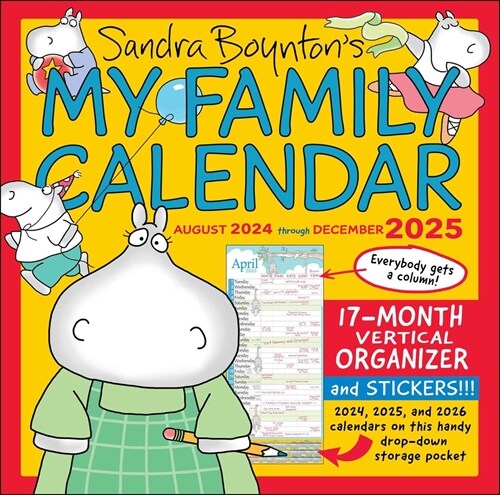 Sandra Boyntons My Family Calendar 17-Month 2024-2025 Family Wall Calendar (Wall)