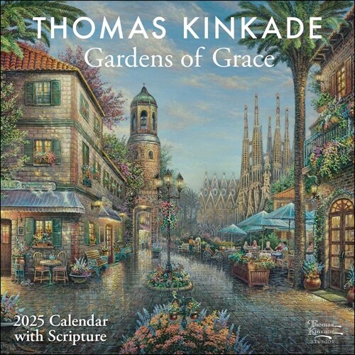 Thomas Kinkade Gardens of Grace with Scripture 2025 Wall Calendar (Wall)