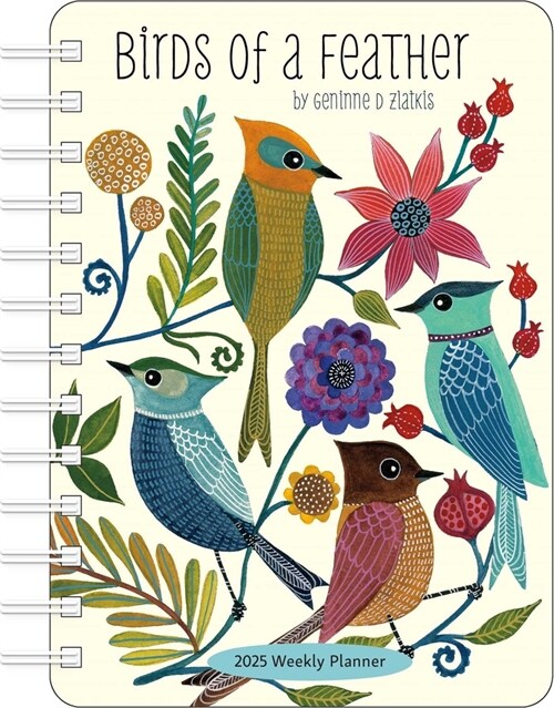 Birds of a Feather 2025 Weekly Planner Calendar: Watercolor Bird Illustrations by Geninne Zlatkis (Desk)