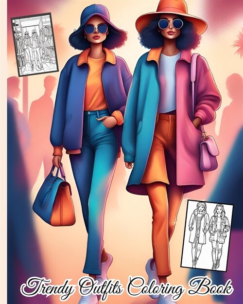 Trendy Outfits Coloring Book: Fashion Outfits for Women and Girls with Gorgeous Design Drawings for Adults (Paperback)