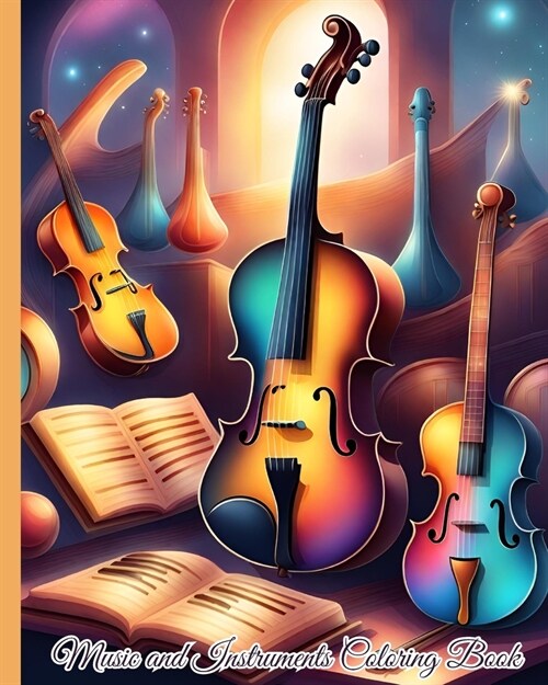 Music and Instruments Coloring Book: Many Kinds Of Music Instruments, Drums Piano Guitars and More For Children (Paperback)