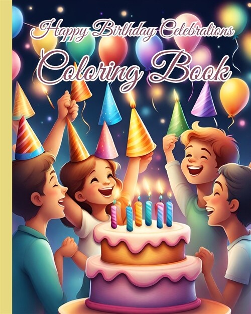 Happy Birthday Celebrations Coloring Book: Celebration Happy Birthday Coloring Pages with Cakes, Cookies, Cute Animals (Paperback)