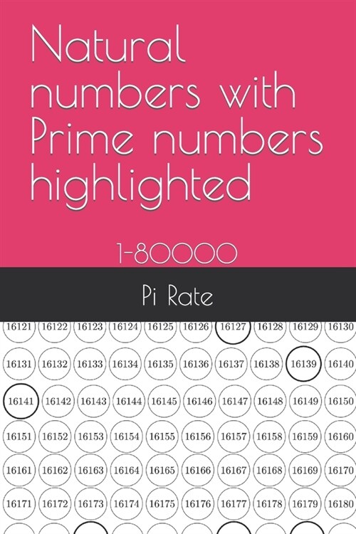 Natural numbers with Prime numbers highlighted (Ed. 1-80000): 1-80000 (Paperback)