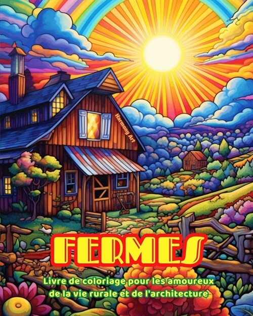 Fermes Livre de coloriage pour les amoureux de la vie rurale et de larchitecture Designs cr?tifs: Fermes incroyables dans une campagne magnifique po (Paperback)