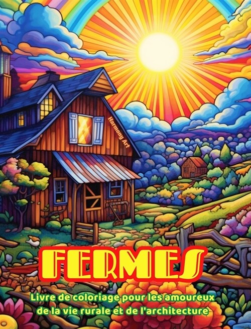 Fermes Livre de coloriage pour les amoureux de la vie rurale et de larchitecture Designs cr?tifs: Fermes incroyables dans une campagne magnifique po (Hardcover)