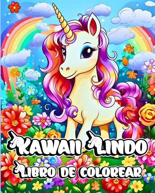 Libro de Colorear de Kawaii Lindo: Dise?s adorables de unicornios para ni?s (Paperback)