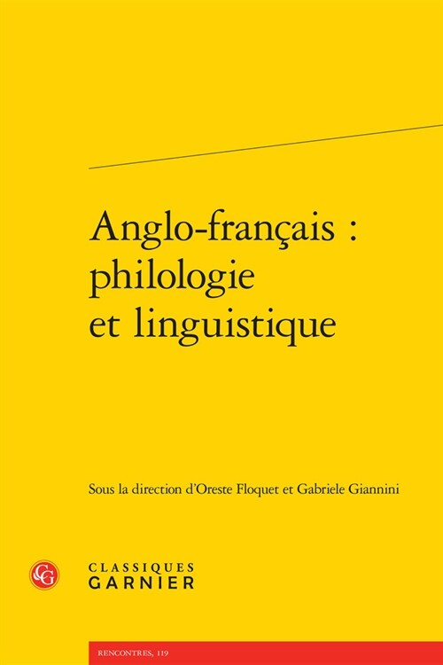 Anglo-Francais: Philologie Et Linguistique (Paperback)