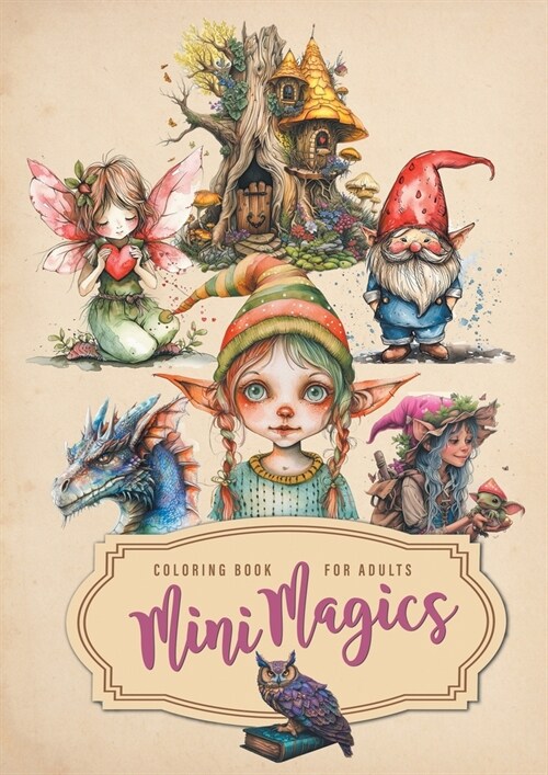 Mini Magics Coloring Book for Adults: Magic Coloring Book for Adults Magic Wizard Fairies Grayscale Coloring Book Clip-art Coloring (Paperback)