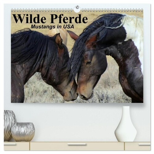 Wilde Pferde - Mustangs in USA (hochwertiger Premium Wandkalender 2024 DIN A2 quer), Kunstdruck in Hochglanz (Calendar)