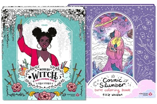 Modern Witch Tarot Coloring Book / Cosmic Slumber Tarot Coloring Books-Bundle, m. 1 Buch, 2 Teile (Paperback)