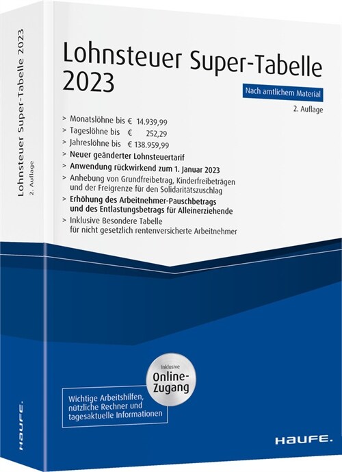 Lohnsteuer-Supertabelle 2023 plus Onlinezugang (Book)