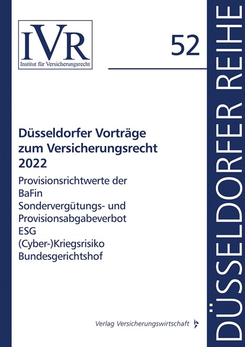 Dusseldorfer Vortrage zum Versicherungsrecht 2022 (Paperback)