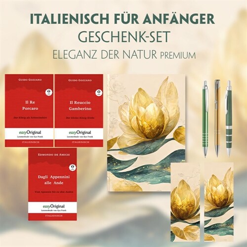 Italienisch fur Anfanger Geschenkset - 3 Bucher (mit Audio-Online) + Eleganz der Natur Schreibset Premium, m. 3 Beilage, m. 3 Buch (WW)