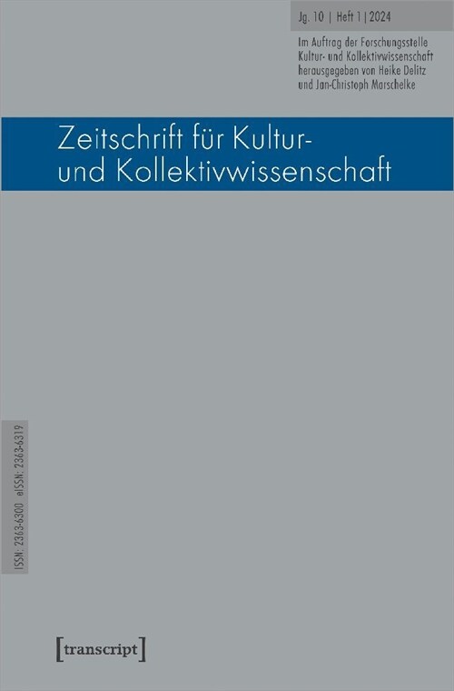Zeitschrift fur Kultur- und Kollektivwissenschaft (Paperback)