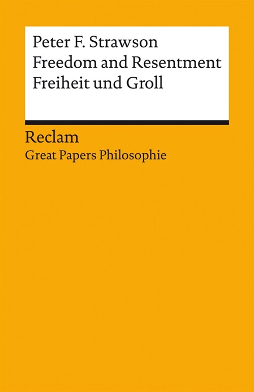 Freedom and Resentment / Freiheit und Groll (Paperback)