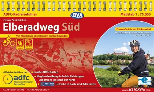 ADFC-Radreisefuhrer Elberadweg Sud 1:75.000 praktische Spiralbindung, reiß- und wetterfest, GPS-Tracks Download (Sheet Map)