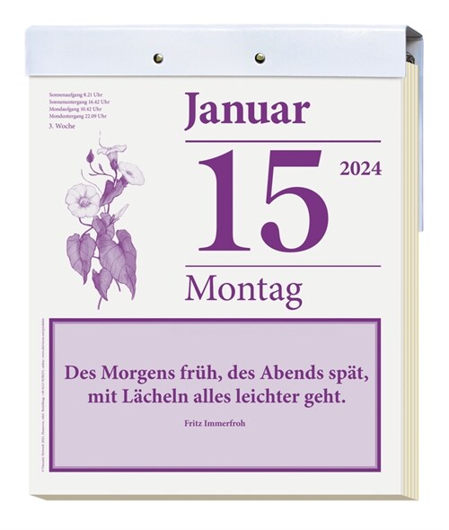 Kalender Orientierungshilfe 2024, Block mit Aufhangung weiß (Calendar)