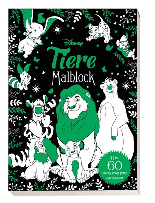 Disney Tiere: Malblock: uber 60 tierisch-schone Motive zum Ausmalen! (Paperback)