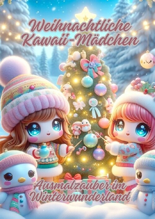 Weihnachtliche Kawaii-M?chen: Ausmalzauber im Winterwunderland (Paperback)