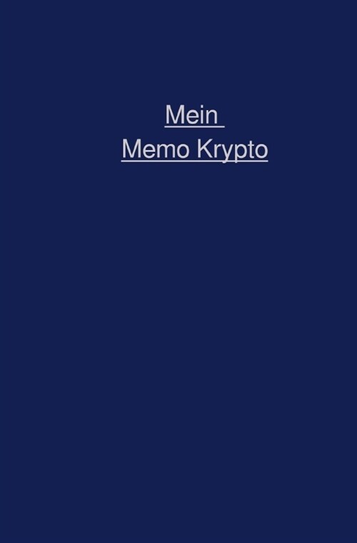 Mein Krypto Memo (Paperback)
