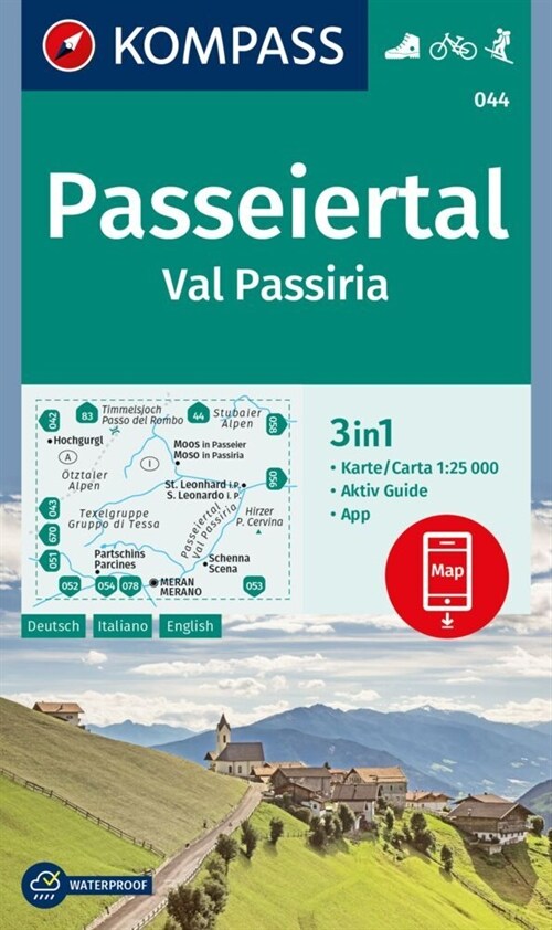 KOMPASS Wanderkarte 044 Passeiertal / Val Passiria 1:25.000 (Sheet Map)