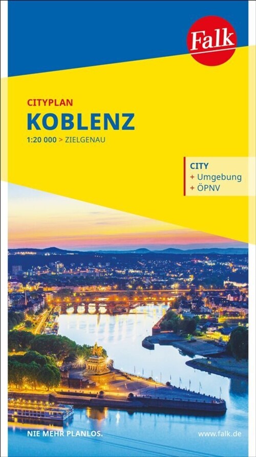 Falk Cityplan Koblenz 1:20.000 (Sheet Map)