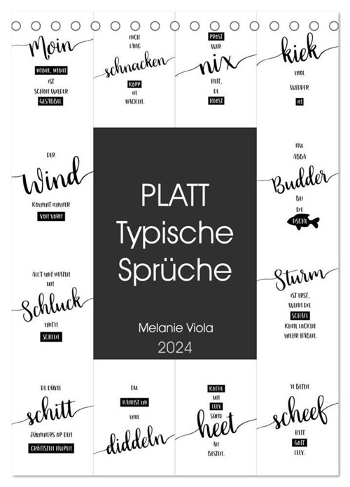 PLATT Typische Spruche (Tischkalender 2024 DIN A5 hoch), CALVENDO Monatskalender (Calendar)