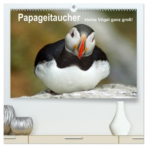 Papageitaucher - kleine Vogel ganz groß! (hochwertiger Premium Wandkalender 2024 DIN A2 quer), Kunstdruck in Hochglanz (Calendar)