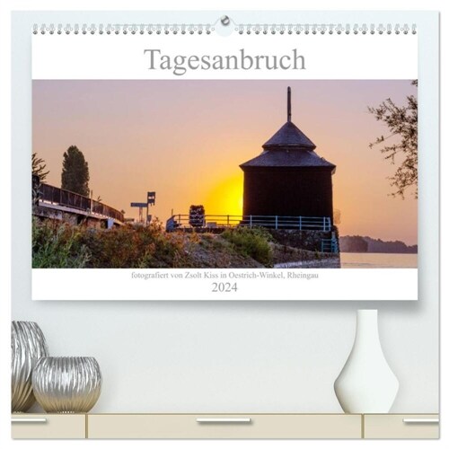 Tagesanbruch am Rhein (hochwertiger Premium Wandkalender 2024 DIN A2 quer), Kunstdruck in Hochglanz (Calendar)